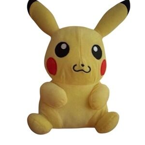 TOMY Pokemon Pikachu Plush Kids 8in Yellow Sitting Stuffed Toy EUC